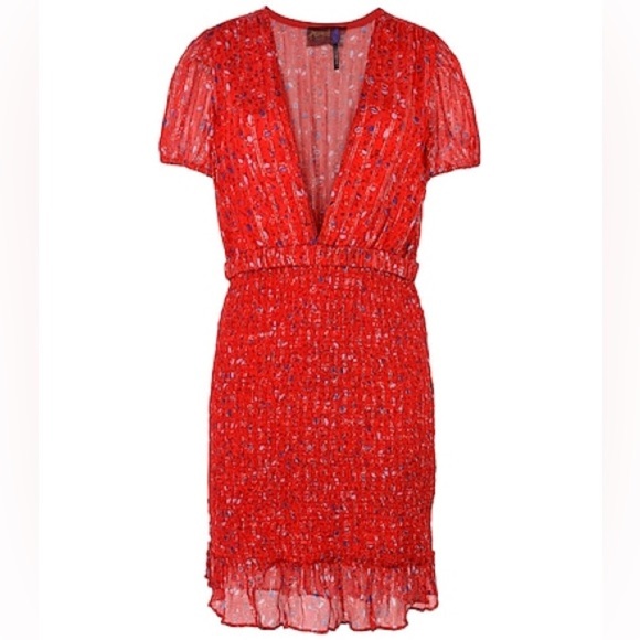 FREE PEOPLE BABY LOVE SMOCKED BODYCON
SHORT DRESSES Sheer Bright Red Small - Picture 2 of 9
